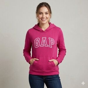 GAP Women's Pullover Hoodie In Vibrant Pink  Med